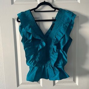 strut & bolt ruffle top with smocked details